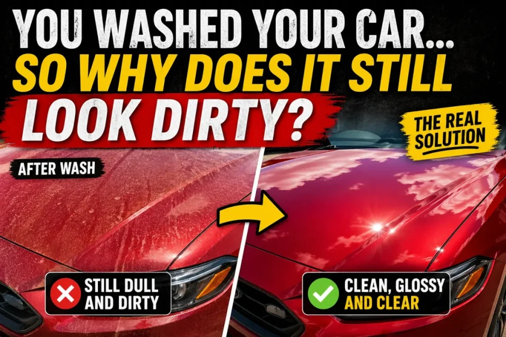 why car looks dirty after washing before and after comparison car detailing