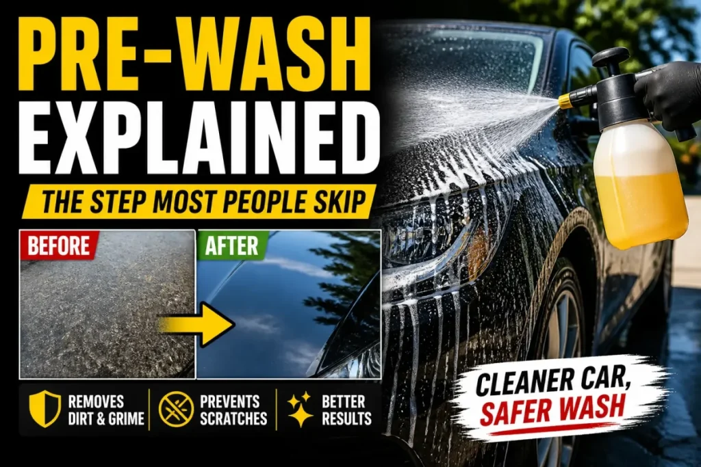 pre wash car detailing before and after comparison how to clean car properly